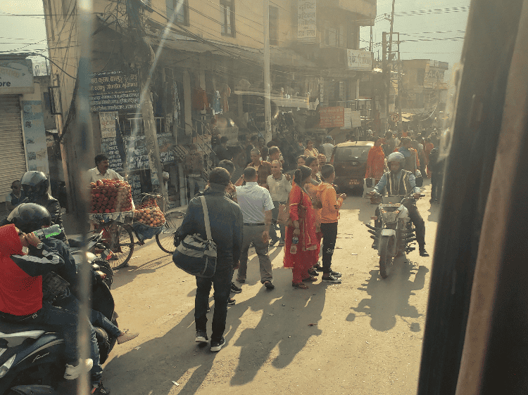 driving through Kathmandu