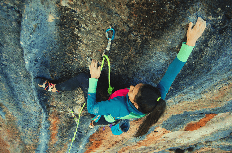 woman sport climbing