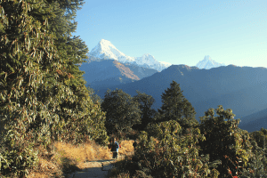 hiking nepal mountains