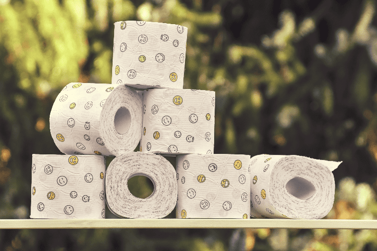 stacked toilet paper