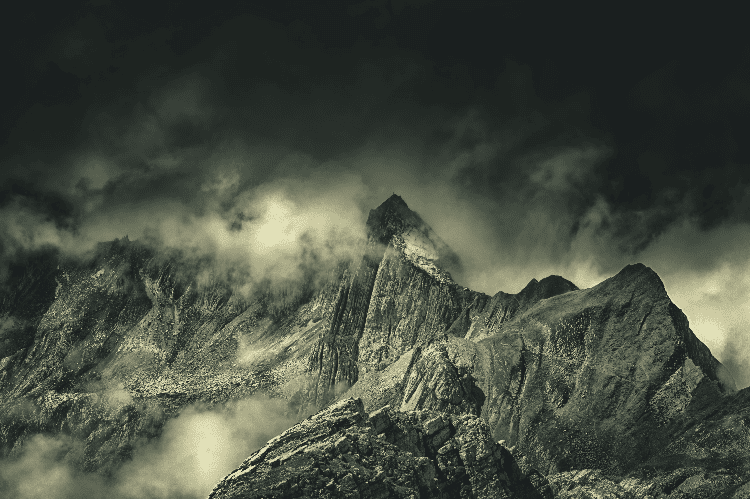 storms brewing over the mountains