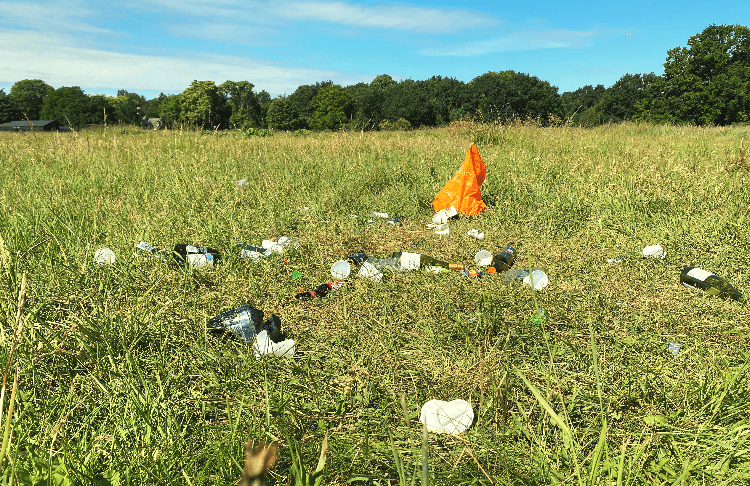 trash left at a campsite