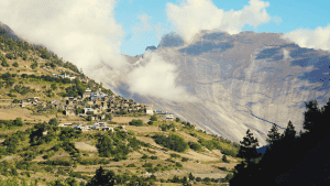 nepal half dome and village