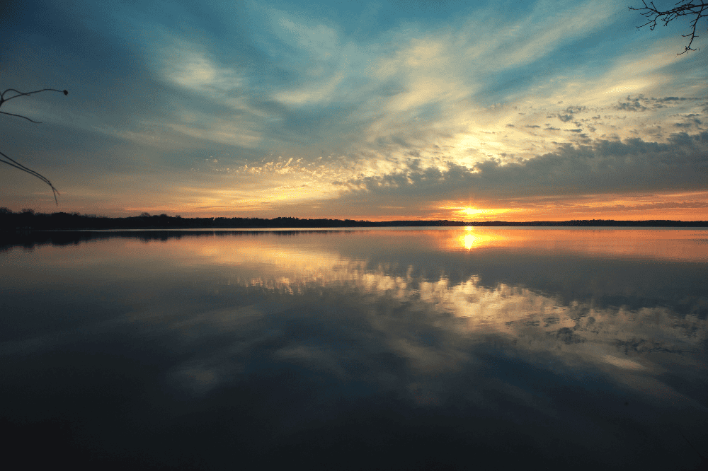 sunrise over the lake