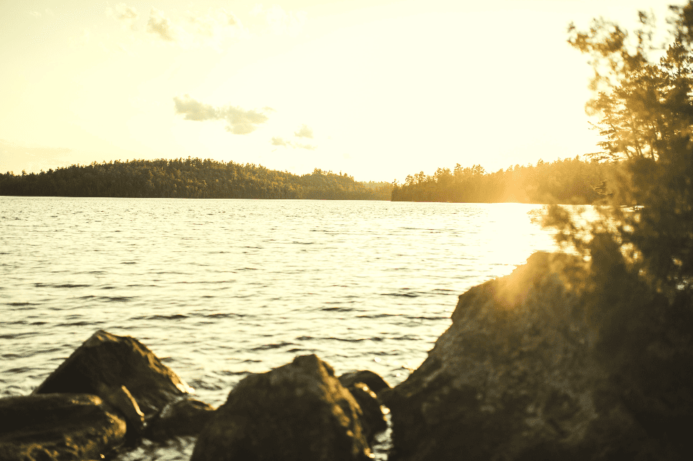 sunrise over the lake