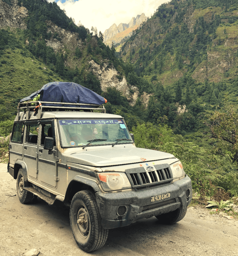 jeep in the nepal mountains