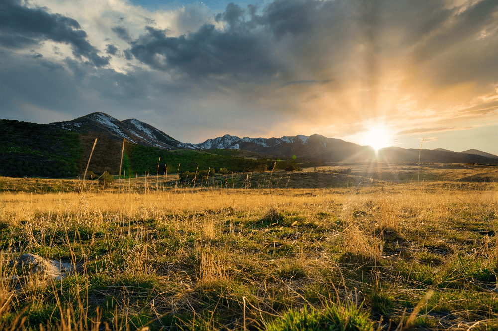 sunset on the plains of utah