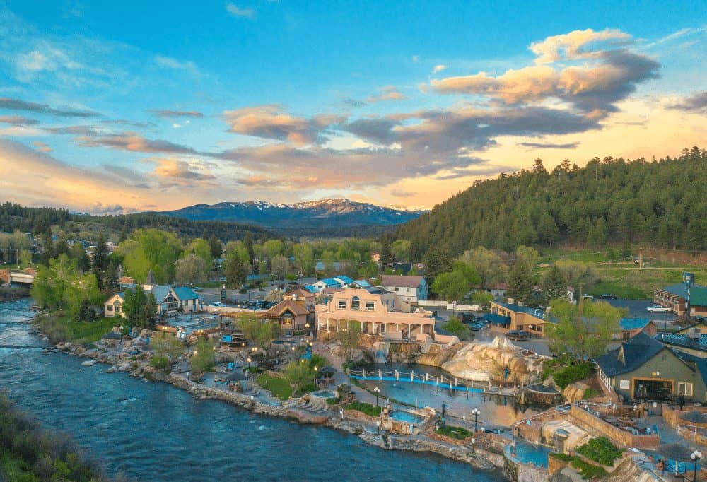 aerial view of pagosa springs colorado