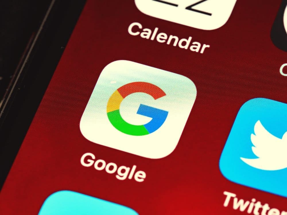 picture of the google app on a phone screen