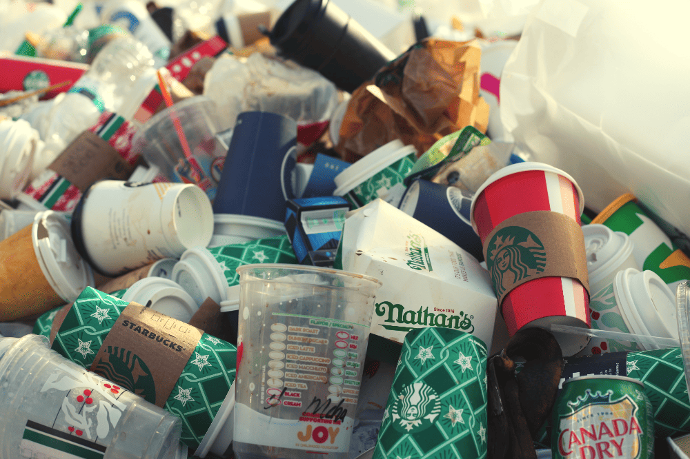 piles of garbage stacked up