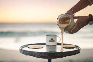 griddle on a beach at sunset