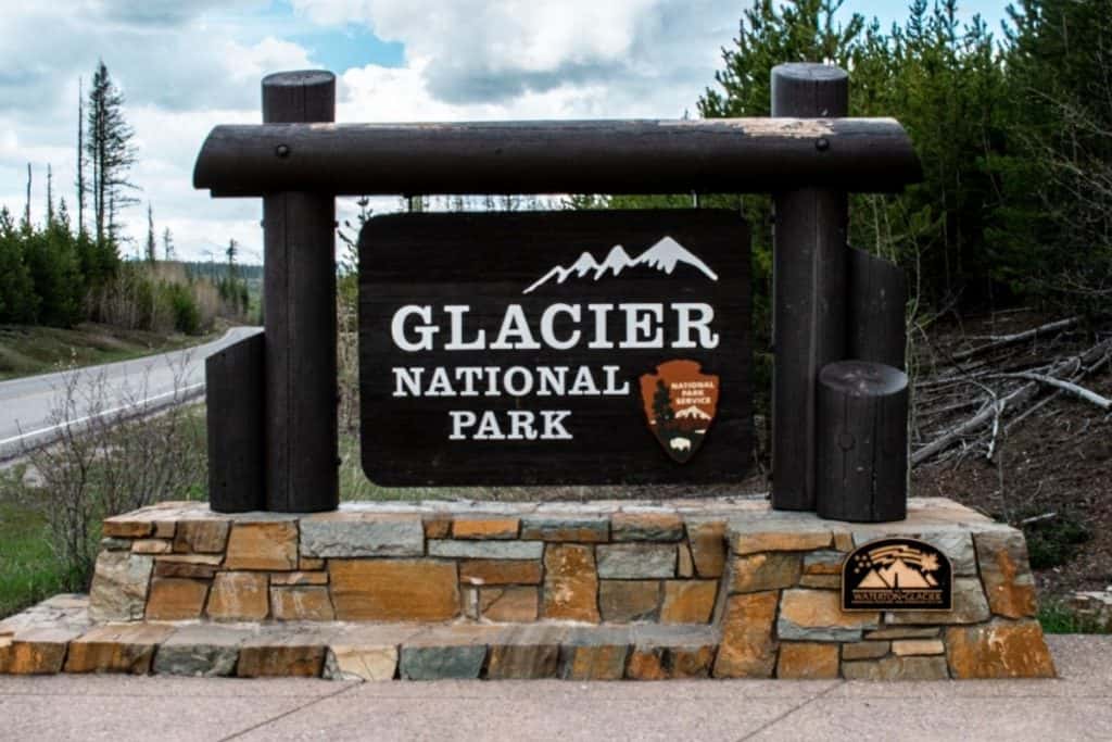 glacier national park sign
