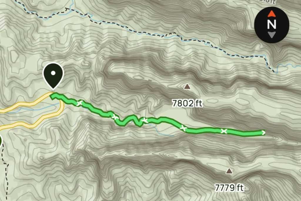 picture of a hiking trail on a map