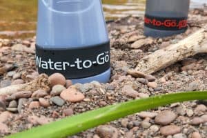 water to go bottles on the ground