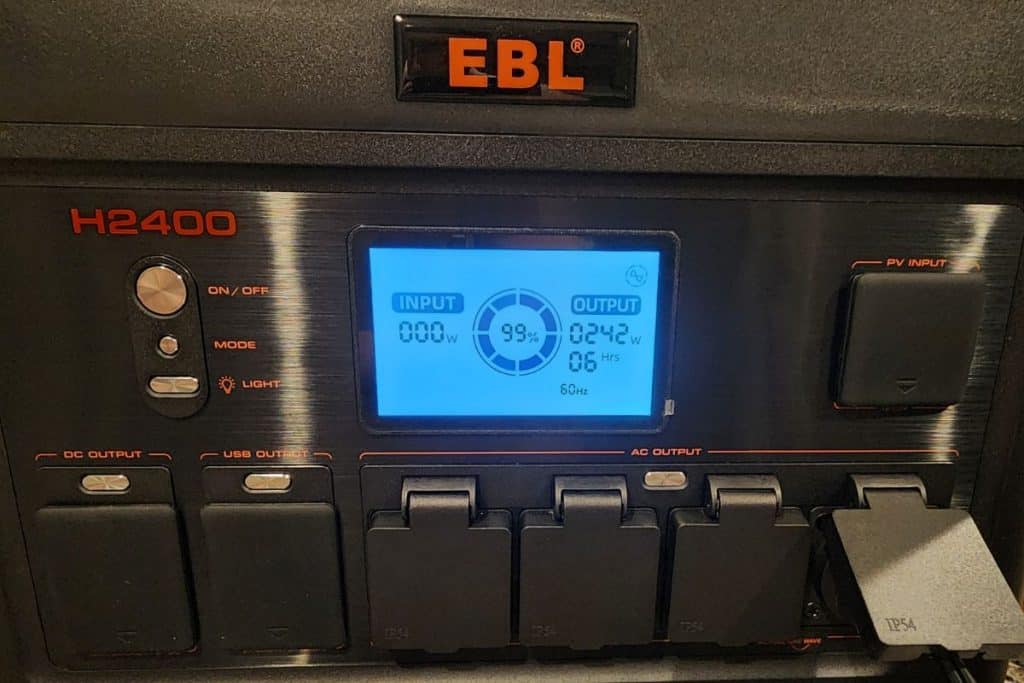 front surface of a portable power station
