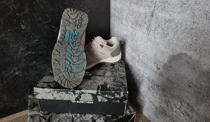 hiking shoes on display